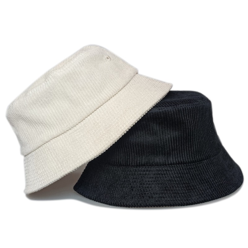 Custom high quality cream color corduroy blank bucket hat