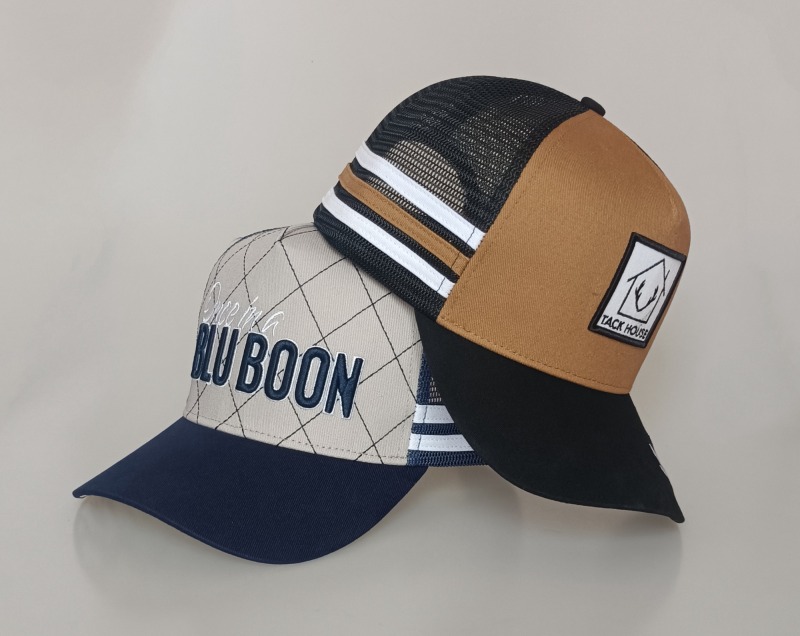 Custom 5 panel high profile brown 3 stripes hat Australia country trucker cap