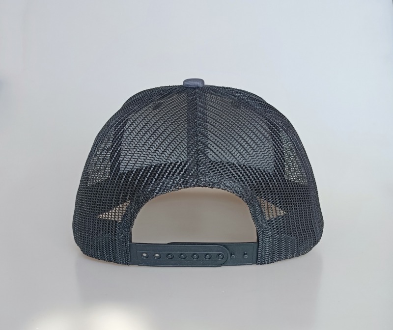 Custom Richardson 112 charcoal gray cotton twill mesh Snap Back 6 panel blank trucker hat