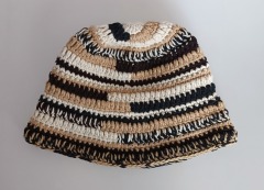 Handmade woven colored crochet bucket winter stock knitted hat