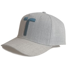 Custom grey wool acrylic blend material high profile 5 panel baseball cap