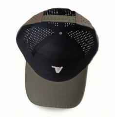 Custom Logo 6 Panel Perforated Gorras Golf Baseball Cap 3D embroidery Logo Curved Brim Sports Surf Waterproof Men Dad Caps Hat