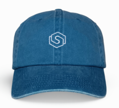 High Quality Custom Blue Cotton Denim Dad Cap Classic 6-Panel Unstructured Baseball Cap Embroidered Street Soft Crown Dad Hat