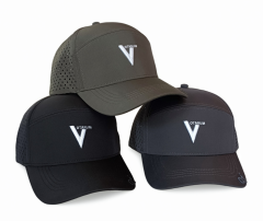 Custom Logo 6 Panel Perforated Gorras Golf Baseball Cap 3D embroidery Logo Curved Brim Sports Surf Waterproof Men Dad Caps Hat