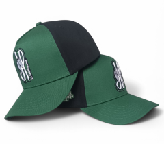 High Quality Wholesale Classic 5 Panel Green Baseball Cap Custom 3D Embroidery Logo 2 Tones Gorras Baseball Caps Hats For Mens