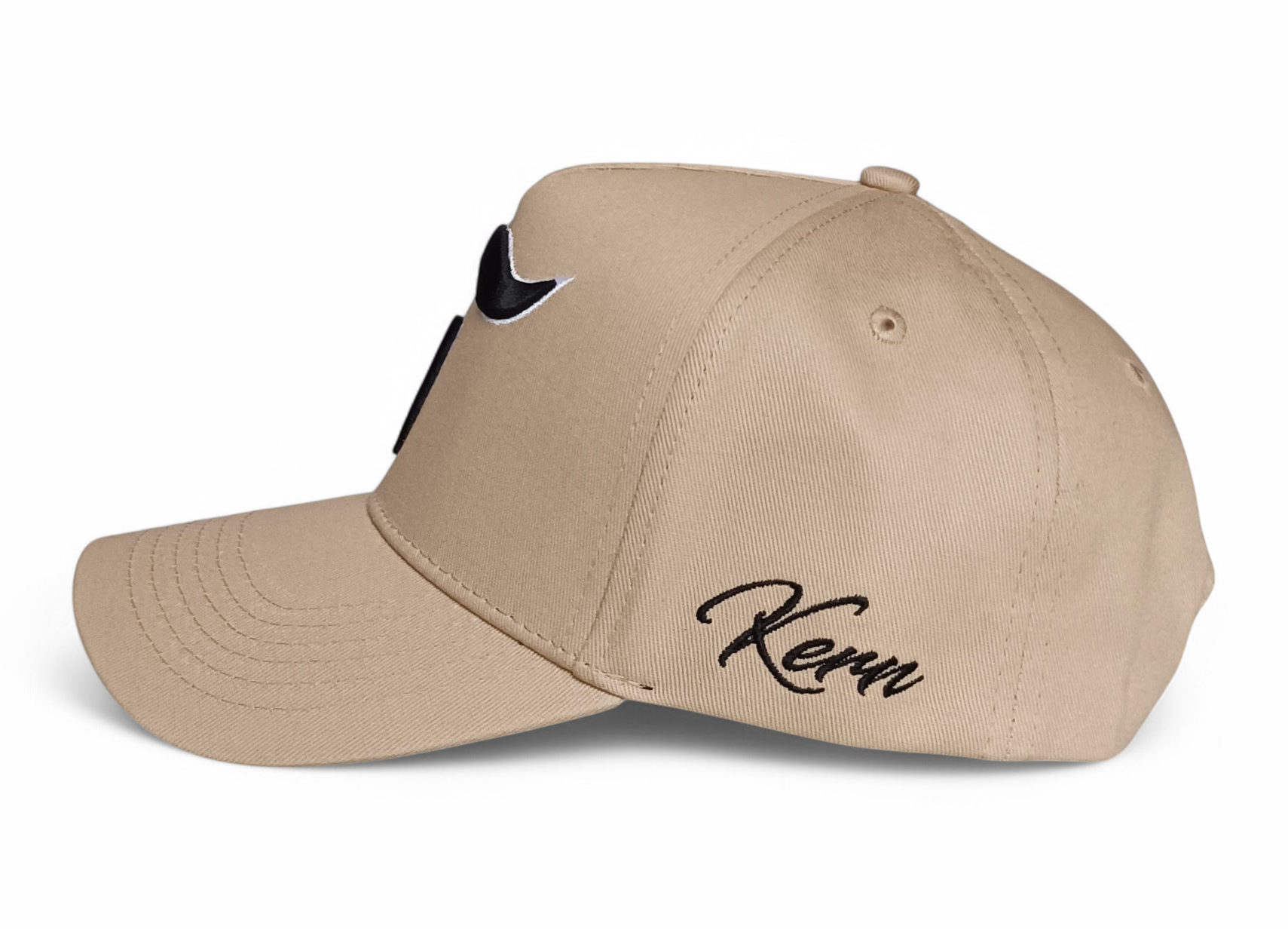High Quality 5-Panel A-Frame Baseball Cap Khaki Color with OEM Custom Design Embroidery Logo Sporty Formal Style for Men Women