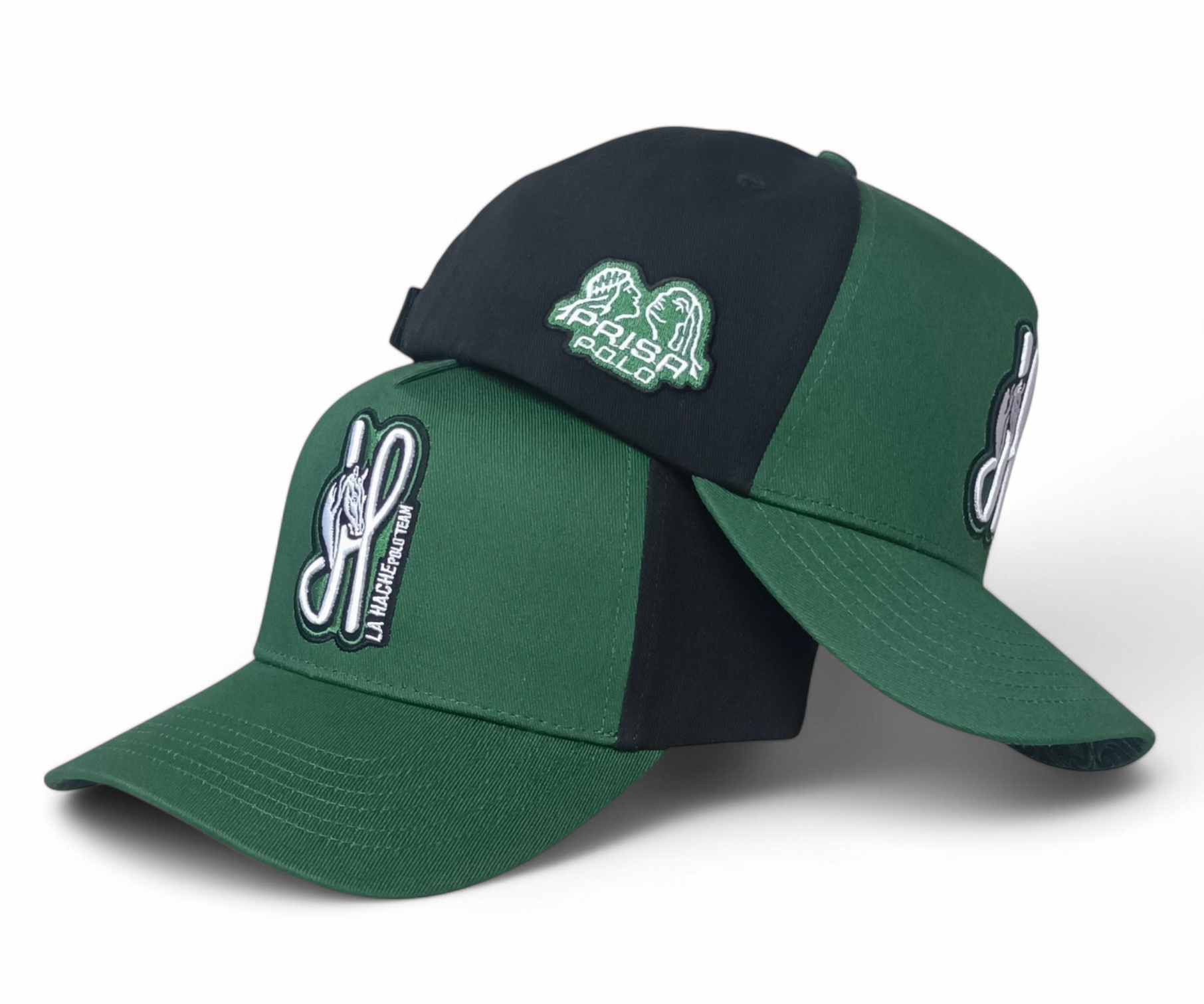 High Quality Wholesale Classic 5 Panel Green Baseball Cap Custom 3D Embroidery Logo 2 Tones Gorras Baseball Caps Hats For Mens