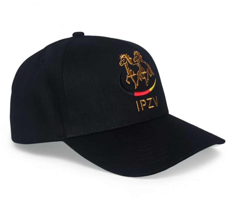 Black cotton gold embroidery logos 5 panel baseball cap