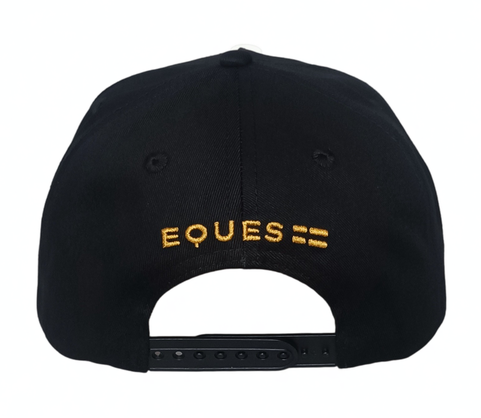 Black cotton gold embroidery logos 5 panel baseball cap