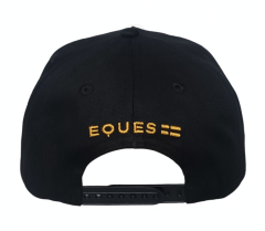 Black cotton gold embroidery logos 5 panel baseball cap