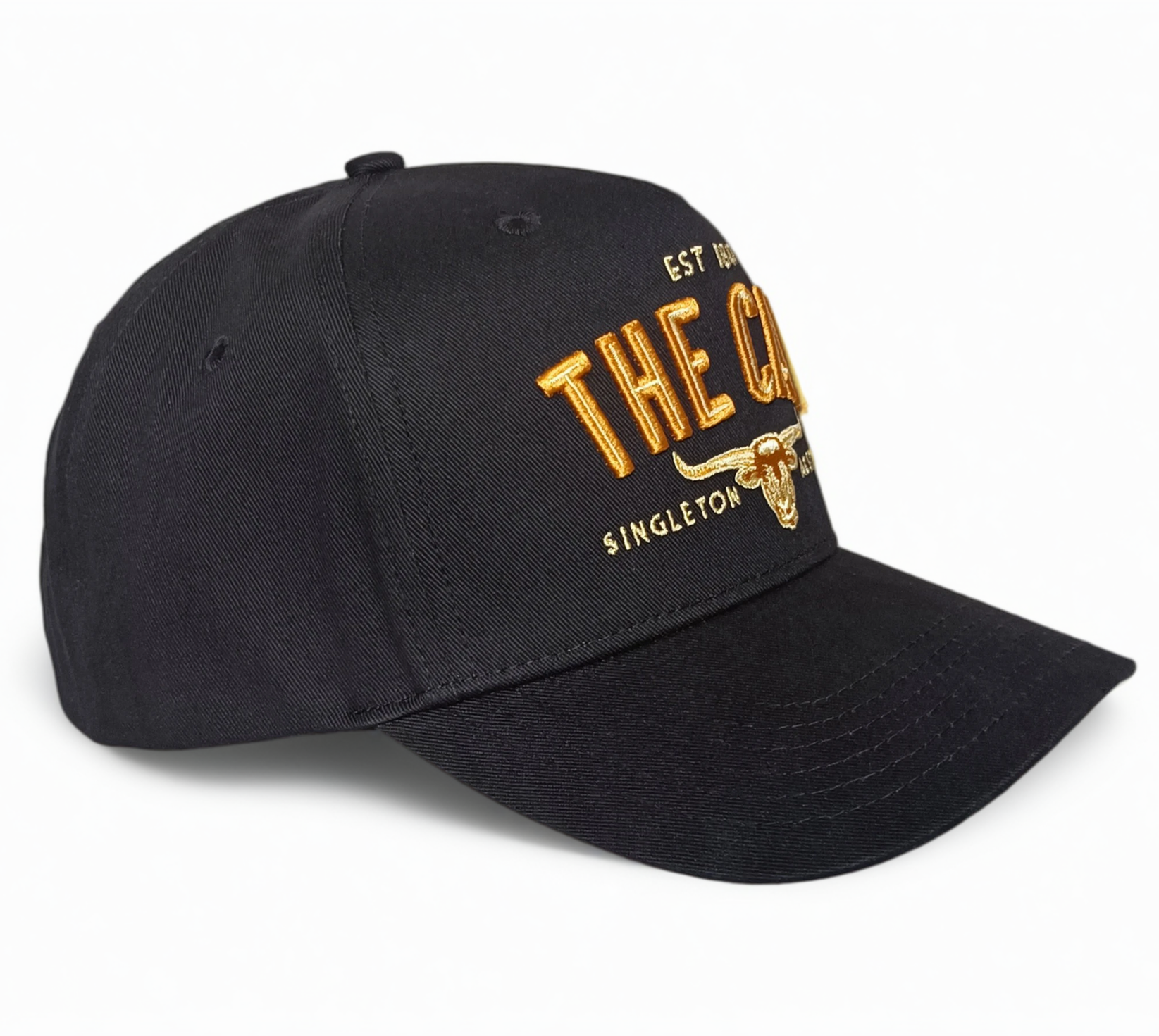 White 5 panel A frame 3D embroidery logo baseball cap