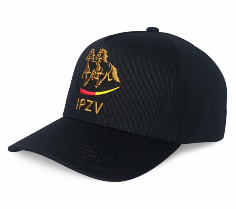 Black cotton gold embroidery logos 5 panel baseball cap