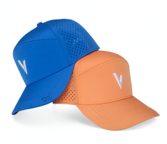 Royal blue 6 panel curved brim laser drops hole 3D embroidery waterproof baseball cap