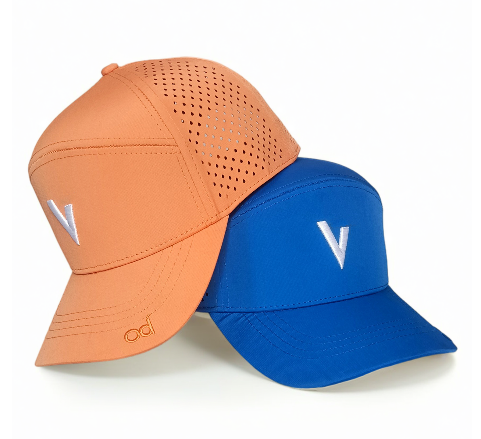 Royal blue 6 panel curved brim laser drops hole 3D embroidery waterproof baseball cap