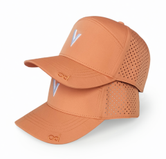Royal blue 6 panel curved brim laser drops hole 3D embroidery waterproof baseball cap