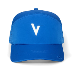 Royal blue 6 panel curved brim laser drops hole 3D embroidery waterproof baseball cap