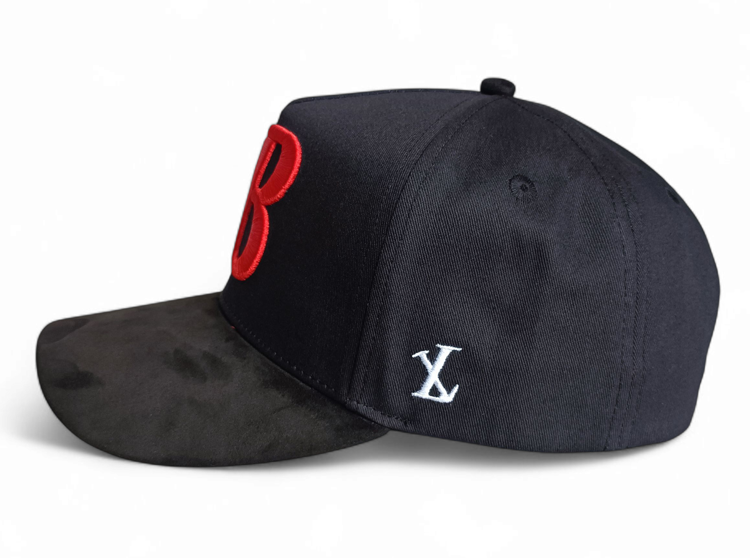 5-Panel Baseball Hat Suede High Quality Red Satin Black Gorras 3D Embroidery Logo Dandy Hats Gorras Baseball Cap