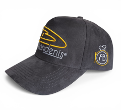 Grey suede 5 panel A frame 3D embroidery logo baseball cap