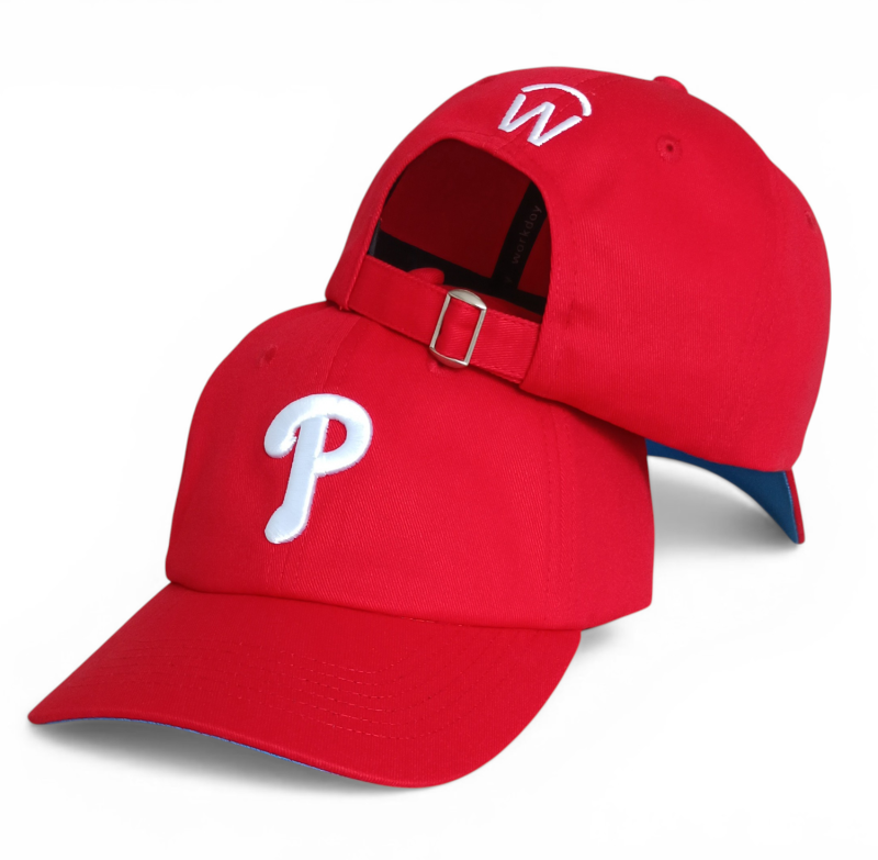 Custom red unstructured 6 panel baseball cap 3D embroidery logo dad cap hat