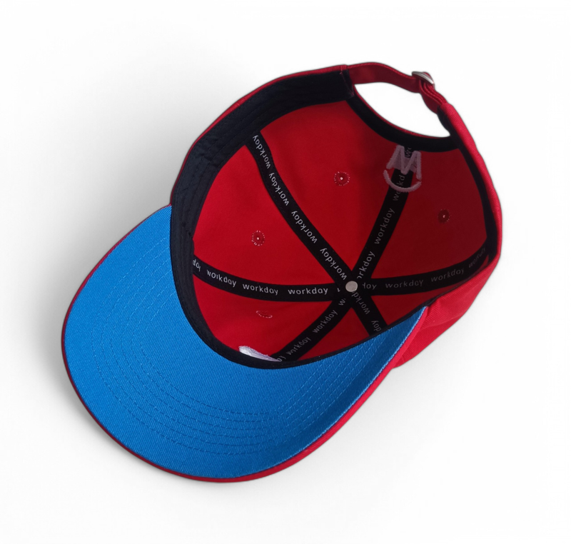 Custom red unstructured 6 panel baseball cap 3D embroidery logo dad cap hat