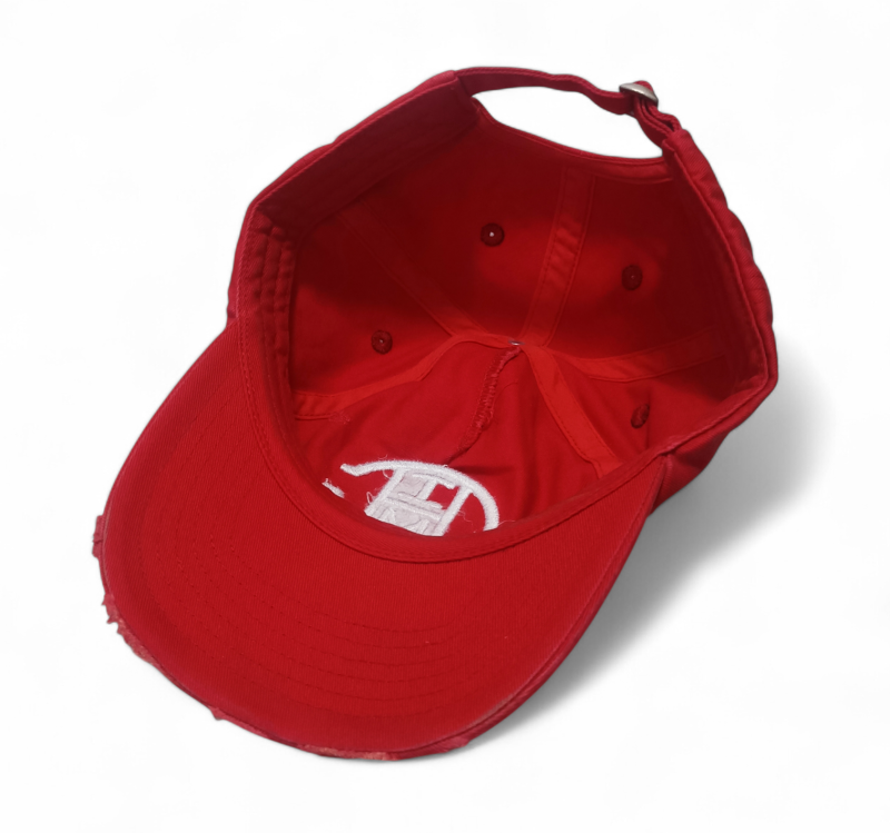 OEM ODM Factory Sun Protection Red Fade Effect Vintage Washed Cotton Baseball Cap 6 Panel Custom Embroidery Distressed Dad Hat