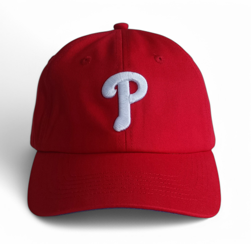 Custom red unstructured 6 panel baseball cap 3D embroidery logo dad cap hat