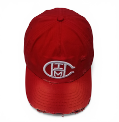 OEM ODM Factory Sun Protection Red Fade Effect Vintage Washed Cotton Baseball Cap 6 Panel Custom Embroidery Distressed Dad Hat