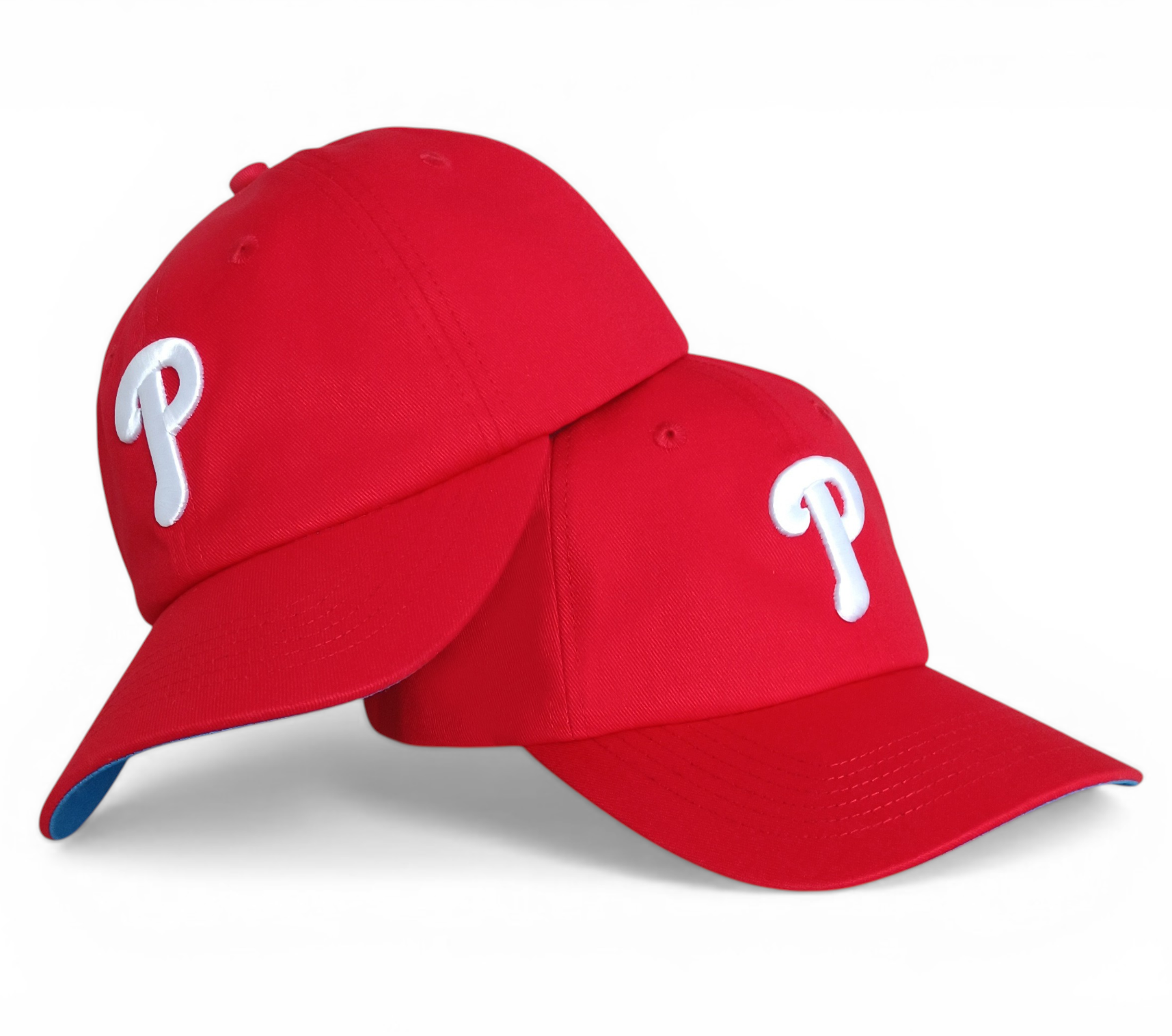 Custom red unstructured 6 panel baseball cap 3D embroidery logo dad cap hat