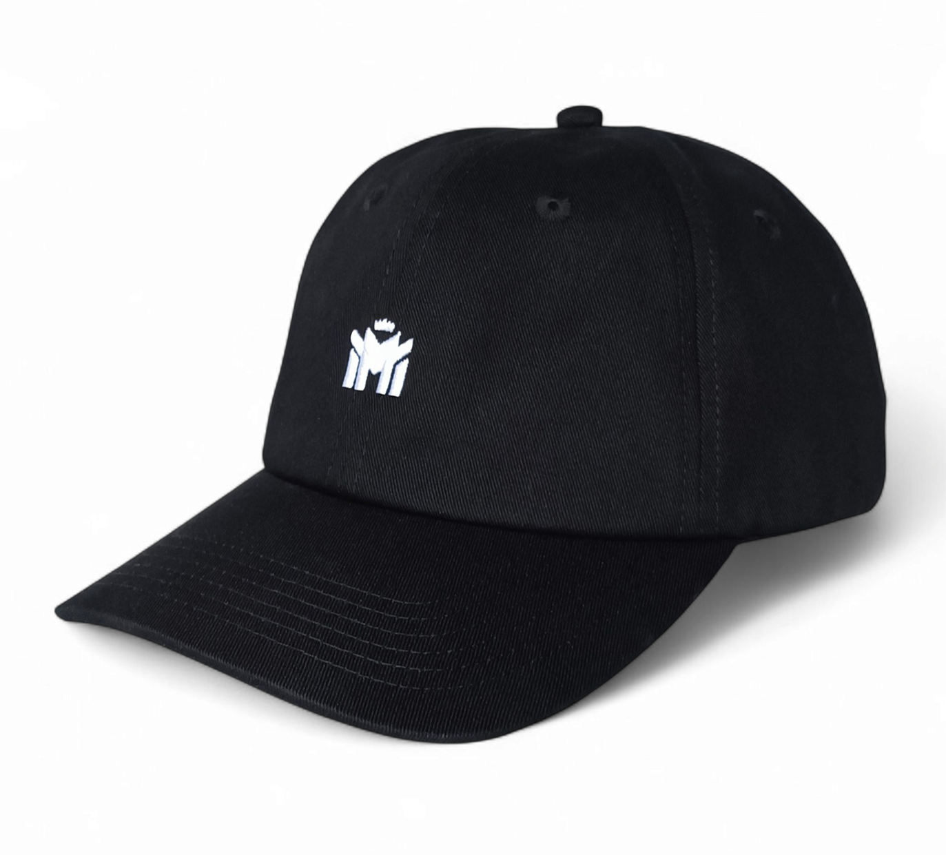 Wholesale Custom 6 Panel Sport Black Cap Custom Embroidery Logo Curved Brim Men's Women Sport Unstructured Baseball Cap Hats