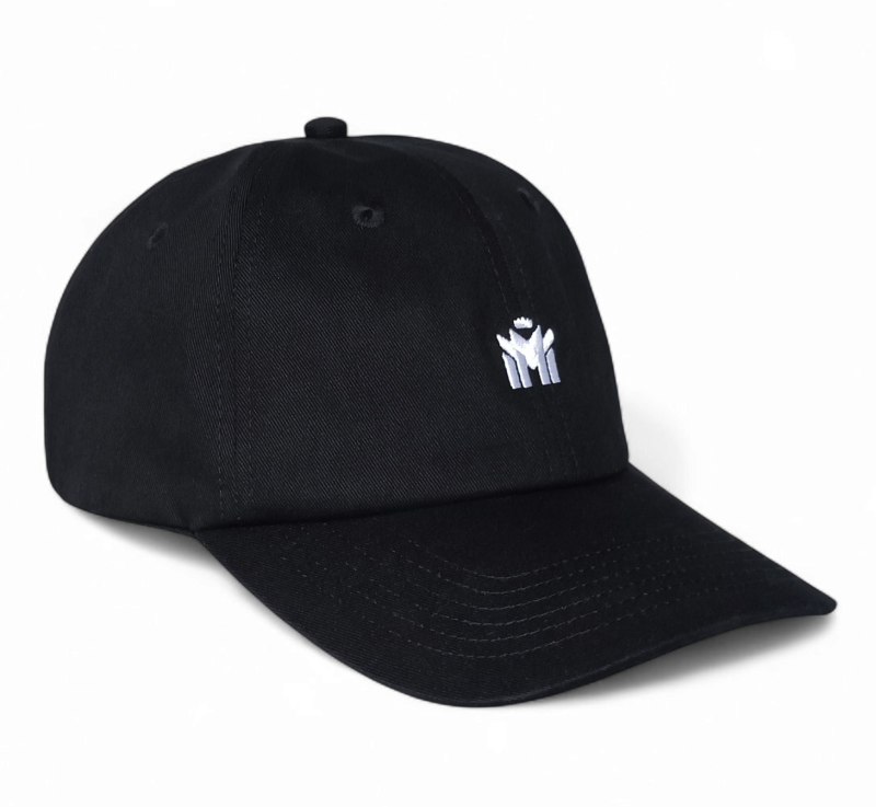 Wholesale Custom 6 Panel Sport Black Cap Custom Embroidery Logo Curved Brim Men's Women Sport Unstructured Baseball Cap Hats
