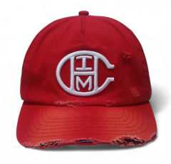 OEM ODM Factory Sun Protection Red Fade Effect Vintage Washed Cotton Baseball Cap 6 Panel Custom Embroidery Distressed Dad Hat