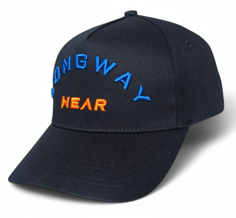 Wholesale Gorras Hip Hop Curved Brim Black Cotton Two Tones 3D Puff Embroidered Logo 5 Panel a Frame Sports Baseball Caps Hats