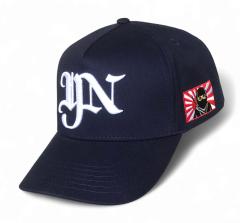 Custom Men's A-Frame Navy Blue Snapback Baseball Cap 5-Panel High Mid Profile Crown with Curved Brim Ethnic Style Gorras Caps Hat