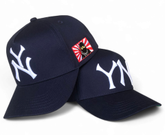 Wholesale High Quality a Frame Custom Professional Logo 3D Embroidery Navy Cotton Snapback Hats Low MOQ 5 Panel Baseball Cap