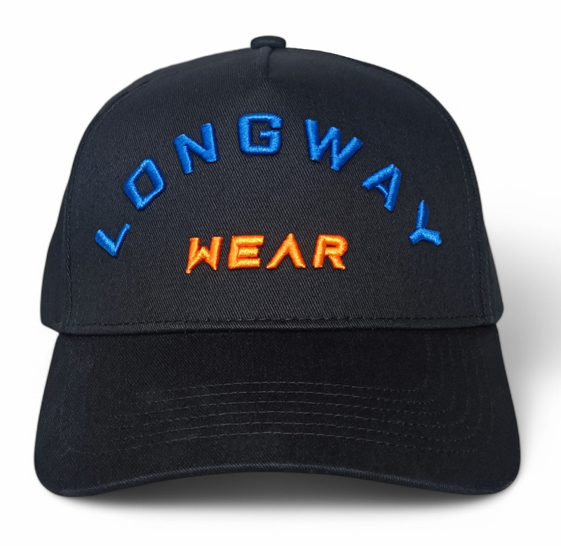 Wholesale Gorras Hip Hop Curved Brim Black Cotton Two Tones 3D Puff Embroidered Logo 5 Panel a Frame Sports Baseball Caps Hats