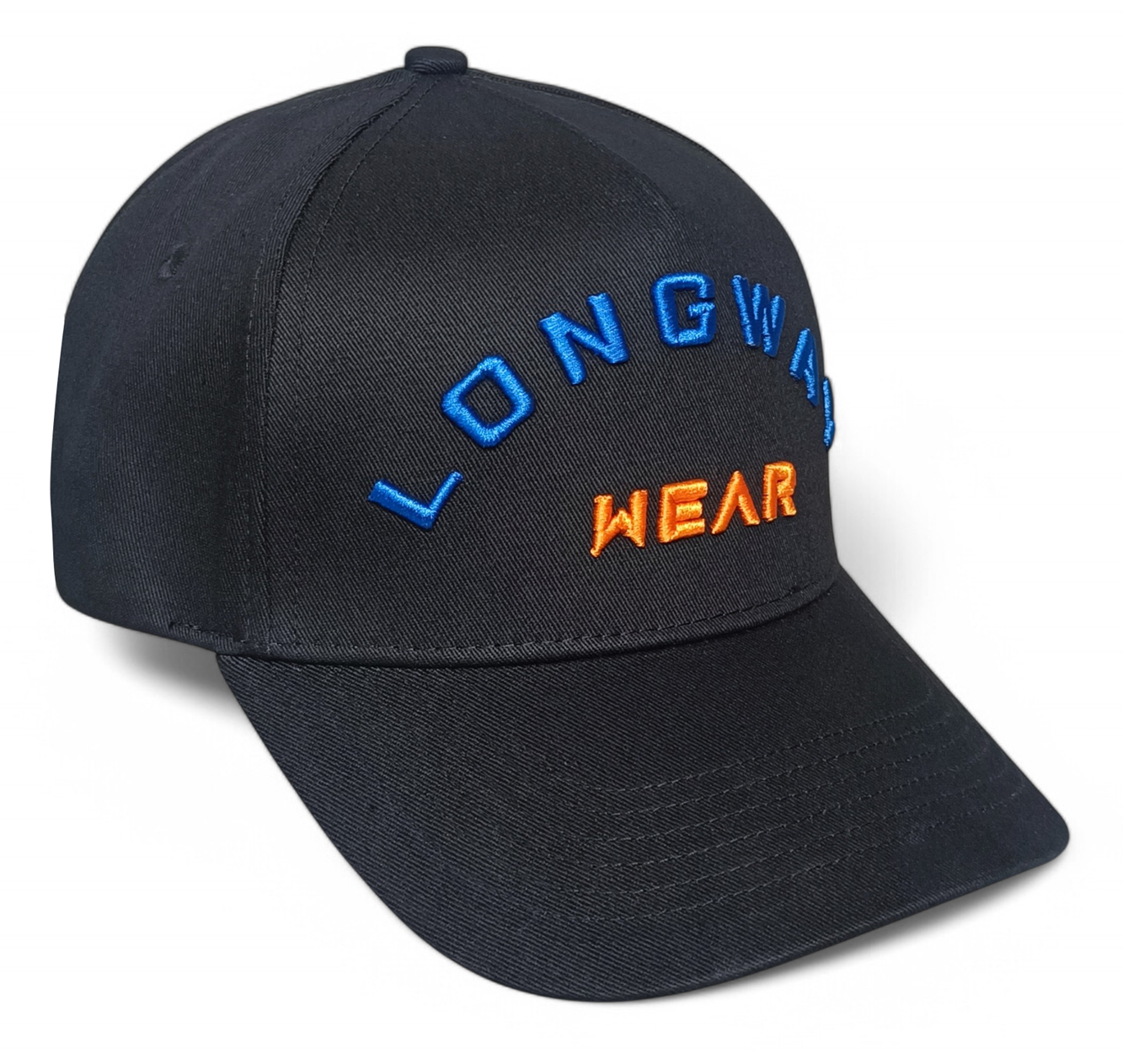 Wholesale Gorras Hip Hop Curved Brim Black Cotton Two Tones 3D Puff Embroidered Logo 5 Panel a Frame Sports Baseball Caps Hats