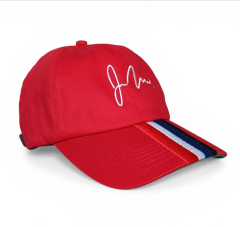 Custom Embroidery Logo 6 Panel 100% Cotton Unstructured Red Dad Hat Satin Lined Sport Baseball Caps