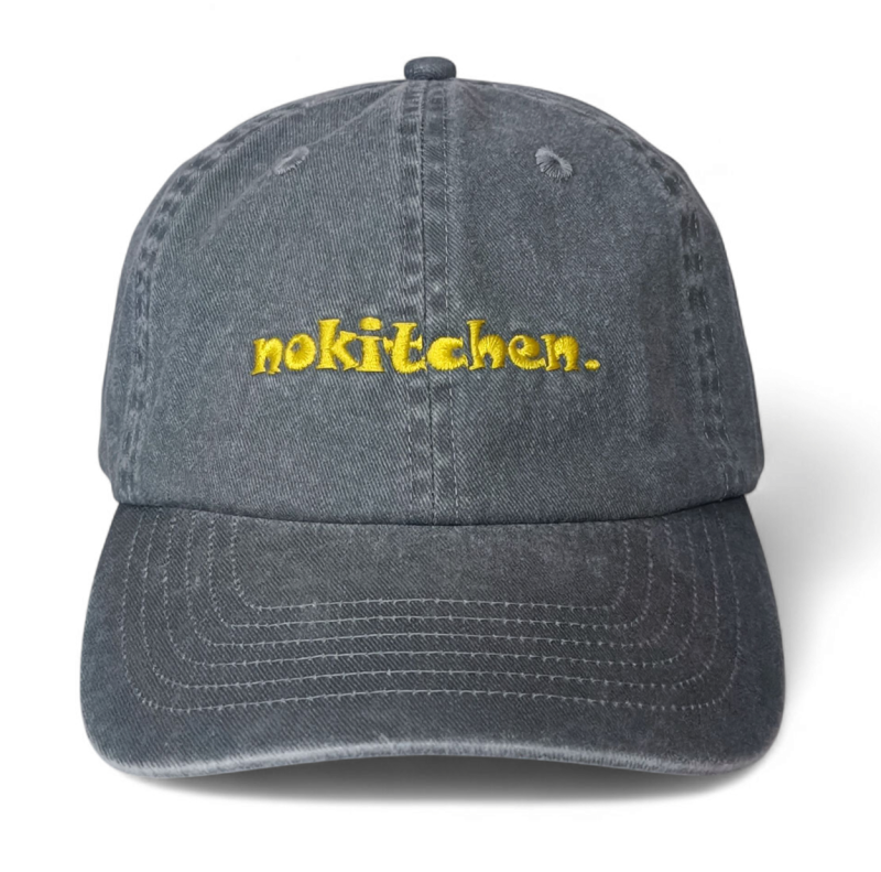 OEM ODM Factory Sun protection Dark Grey Vintage Washed Denim Cotton 6 Panel Baseball Cap Custom Embroidery Distressed Dad Hat