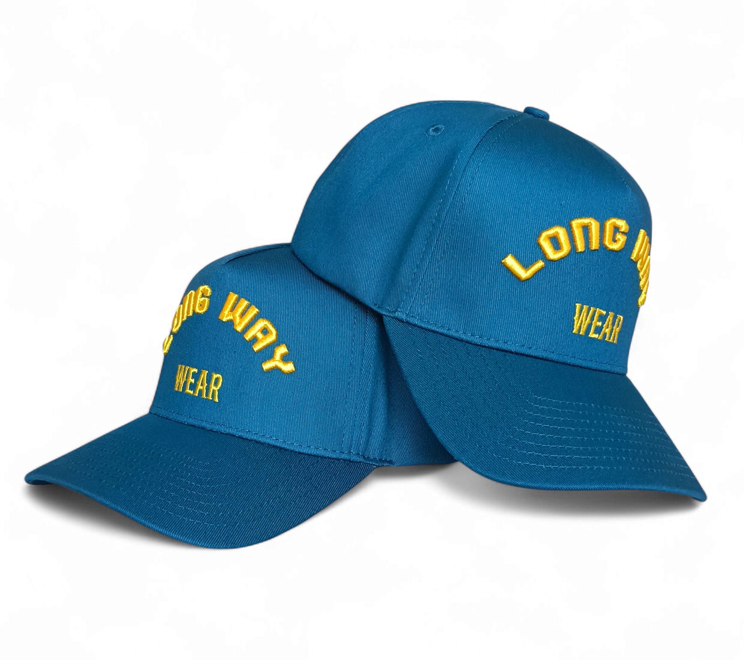 Hot-sell Navy Blue 5 Panel Baseball Caps with Gold 3D Embroidery Logo High Quality Structure Hats for Sports