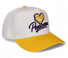 OEM Wholesale Custom 5 Panel Unisex Embroidered Baseball Hat Adjustable Size Two Tone Beige Curved Brim Baseball Caps