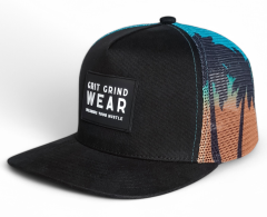 Custom 5 panel printing mesh patterns camo rubber patch logo flat brim trucker hat cap