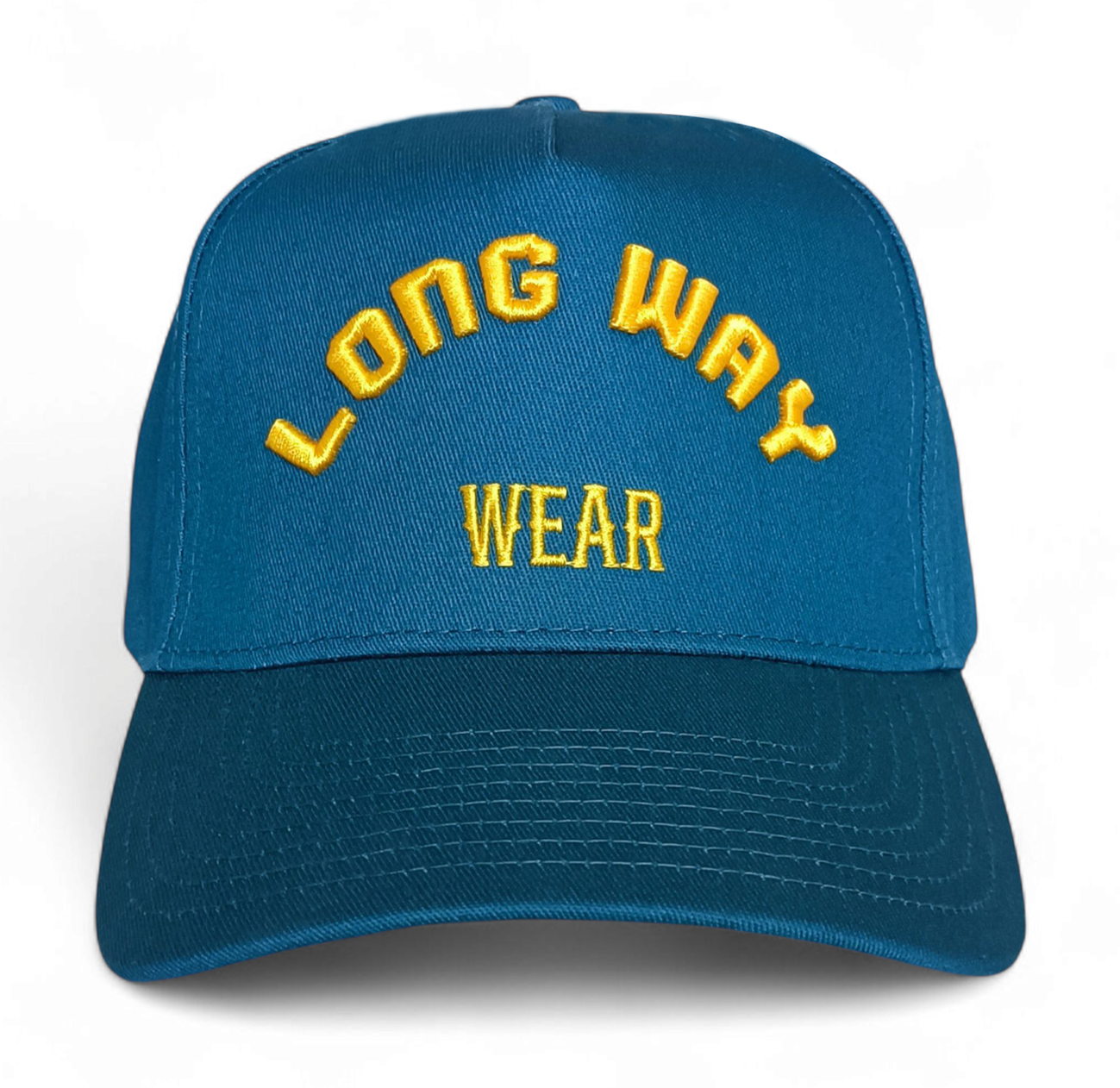 Hot-sell Navy Blue 5 Panel Baseball Caps with Gold 3D Embroidery Logo High Quality Structure Hats for Sports