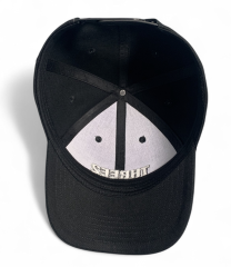 Wholesale High Quality Custom Logo 6 Panel Black Structured 3D Embroidered Logo Baseball Cap