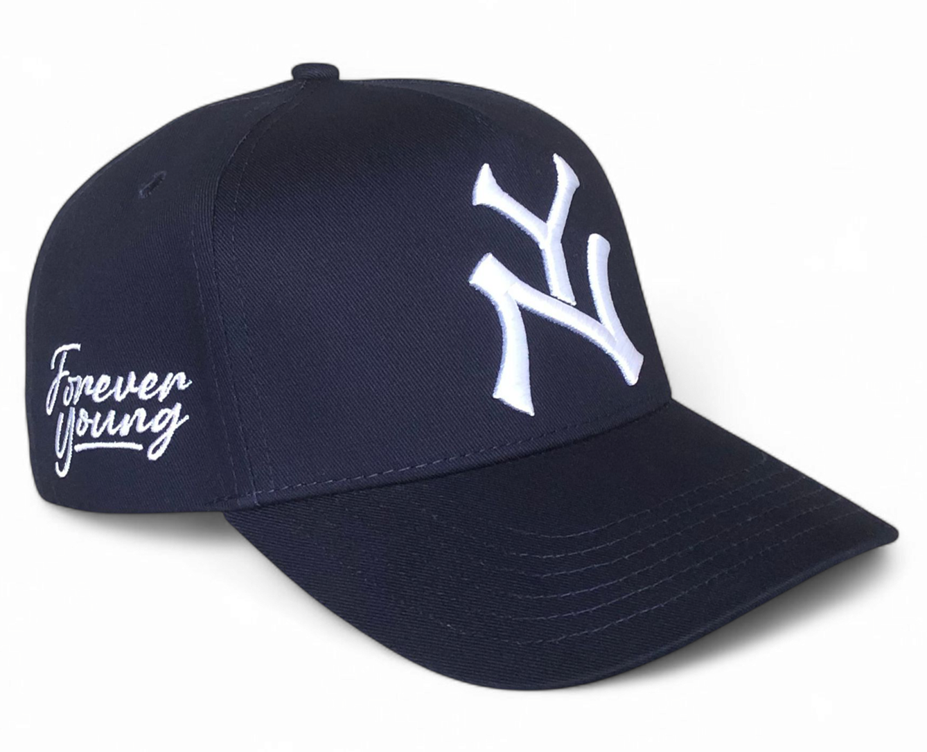 Wholesale High Quality a Frame Custom Professional Logo 3D Embroidery Navy Cotton Snapback Hats Low MOQ 5 Panel Baseball Cap