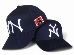 Custom Men's A-Frame Navy Blue Snapback Baseball Cap 5-Panel High Mid Profile Crown with Curved Brim Ethnic Style Gorras Caps Hat