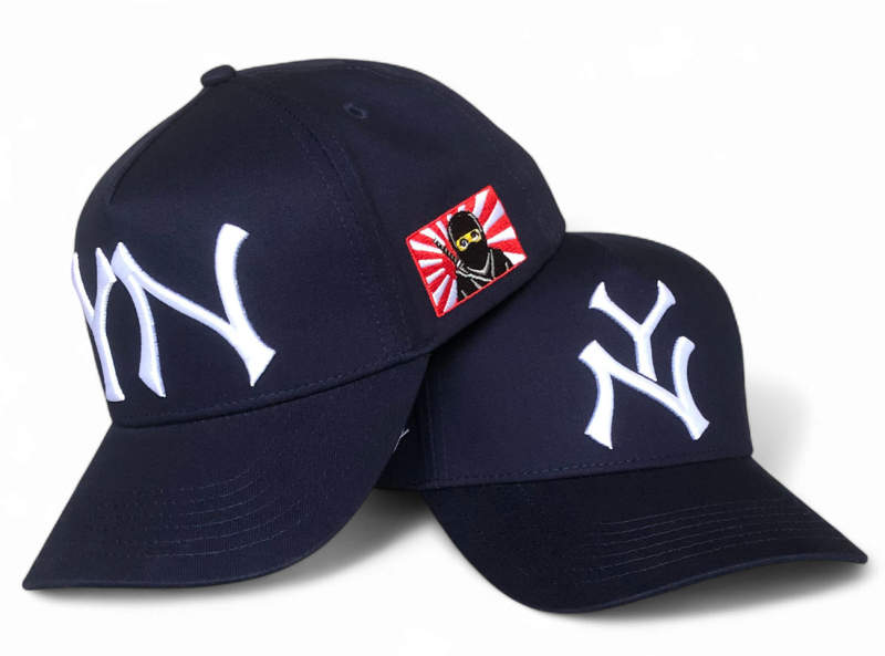 Custom Men's A-Frame Navy Blue Snapback Baseball Cap 5-Panel High Mid Profile Crown with Curved Brim Ethnic Style Gorras Caps Hat