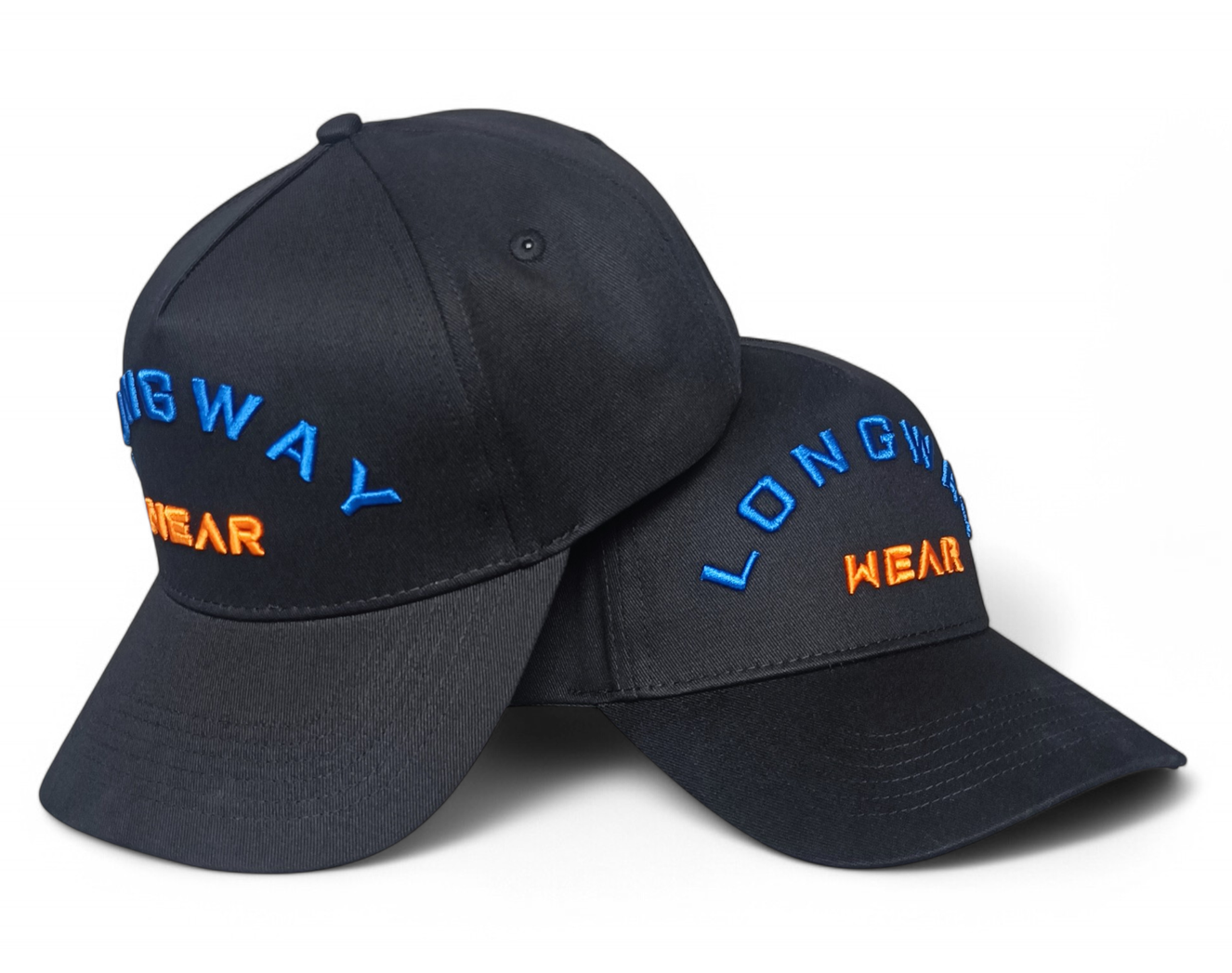 Wholesale Gorras Hip Hop Curved Brim Black Cotton Two Tones 3D Puff Embroidered Logo 5 Panel a Frame Sports Baseball Caps Hats