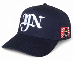 Custom Men's A-Frame Navy Blue Snapback Baseball Cap 5-Panel High Mid Profile Crown with Curved Brim Ethnic Style Gorras Caps Hat