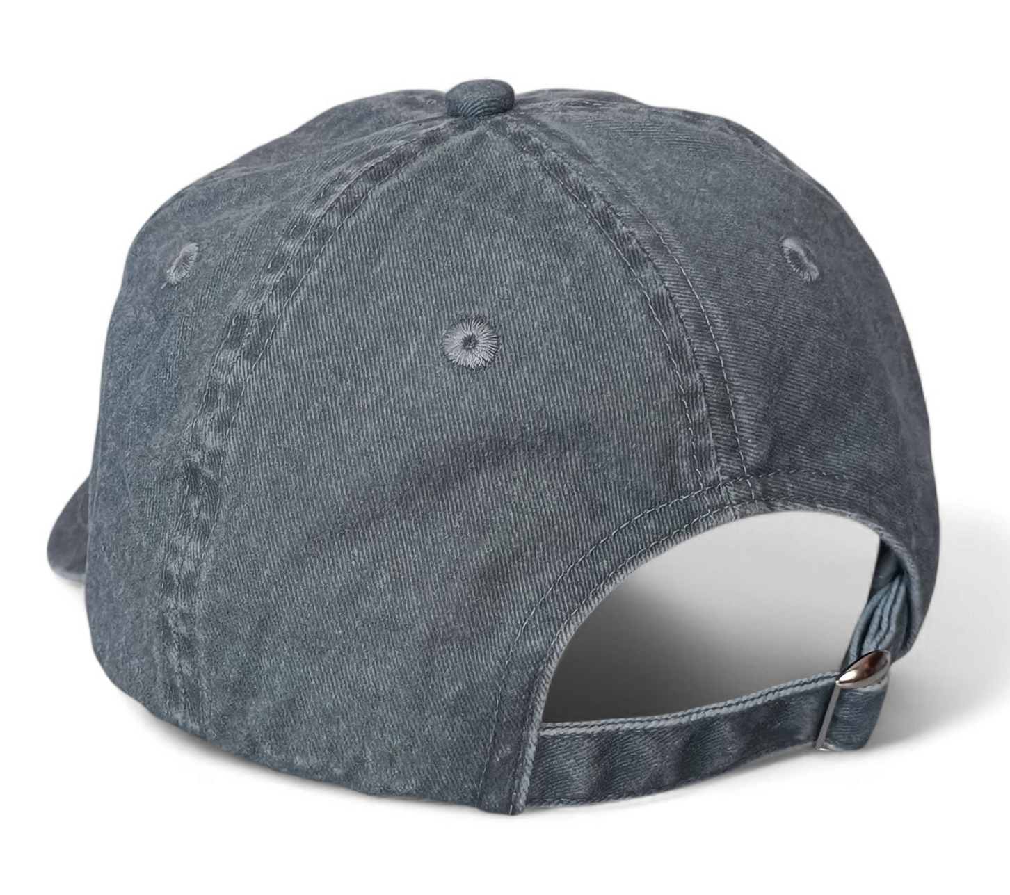 OEM ODM Factory Sun protection Dark Grey Vintage Washed Denim Cotton 6 Panel Baseball Cap Custom Embroidery Distressed Dad Hat