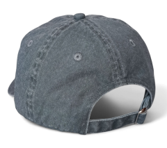 OEM ODM Factory Sun protection Dark Grey Vintage Washed Denim Cotton 6 Panel Baseball Cap Custom Embroidery Distressed Dad Hat